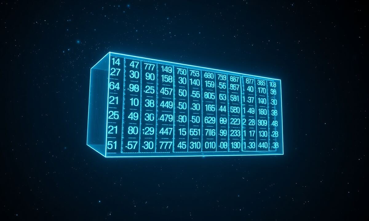 Holographic comparison chart floating in space