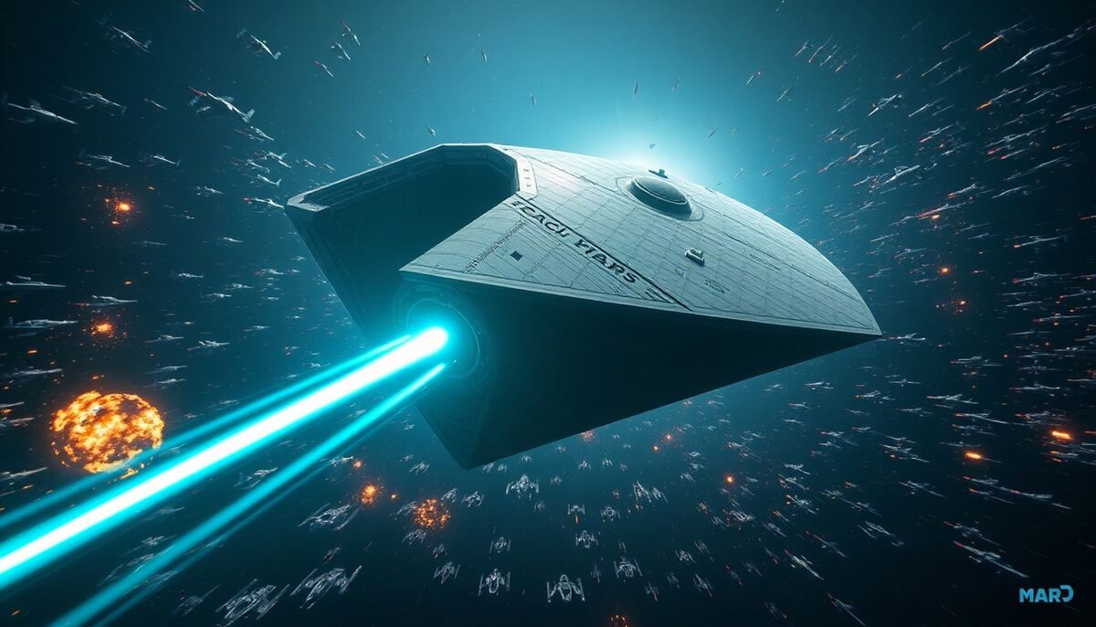 Massive Death Star weapon platform with armada in Proxima universe