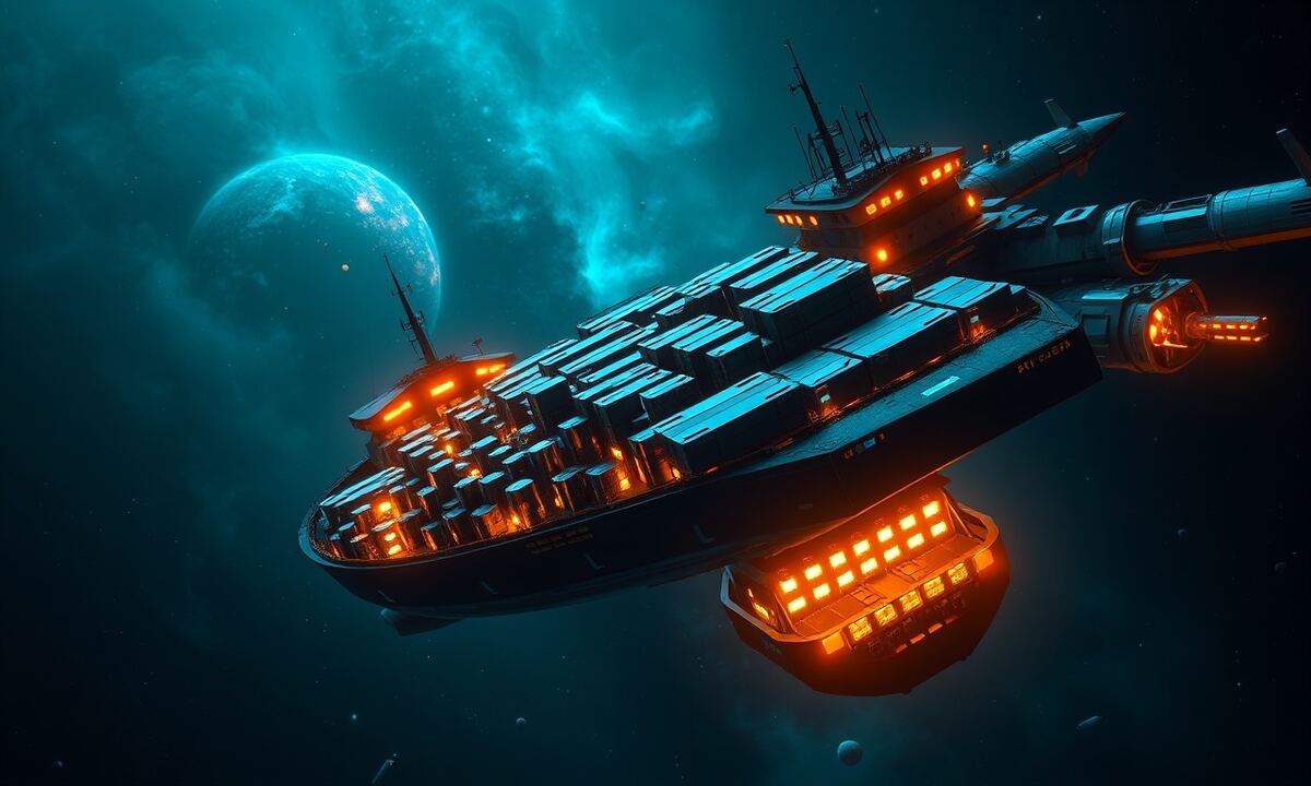 Weltraumschlacht zwischen Schiffen und Alien-Kreaturen