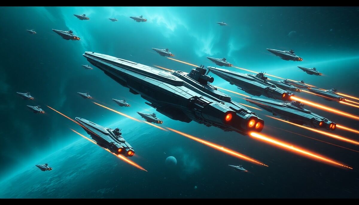 Fleet launching from space station on a fast OGame speed server