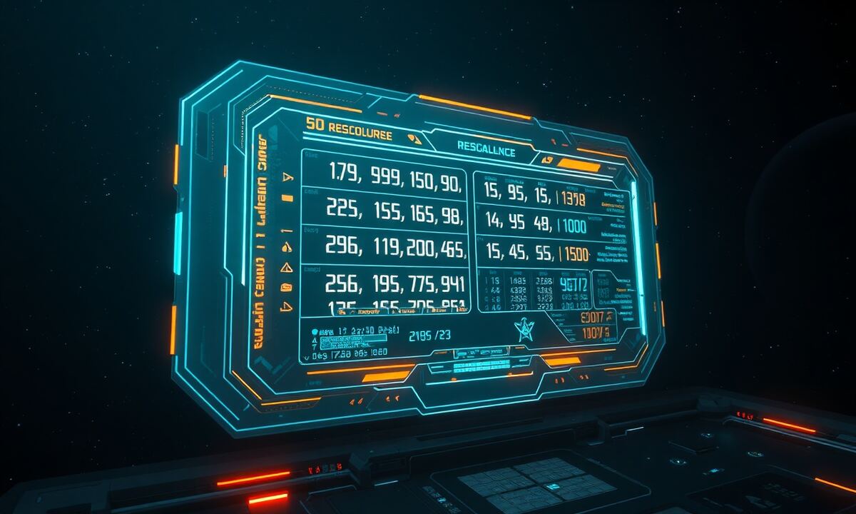 Holographic fleet combat calculation display in space