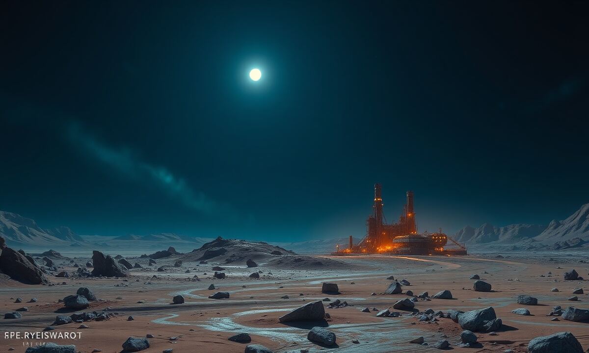 A solitary mining colony on a slow production planet in deep space
