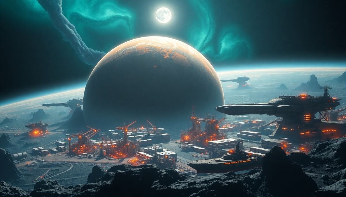 OGame Collector class economy planet covered in mines and cargo ships