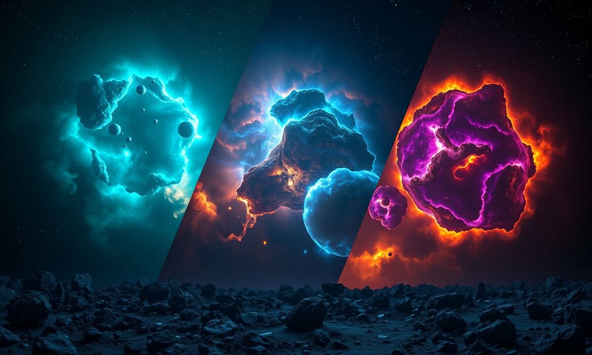 Three distinct universe regions representing Andromeda, Nebula, and Proxima on OGames
