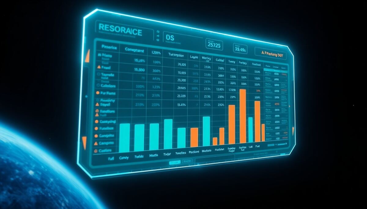 Fleet resource consumption tracking dashboard concept art