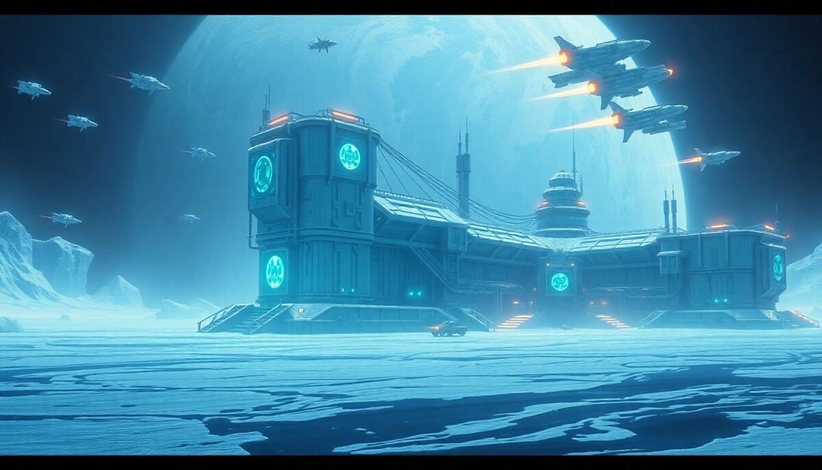 Cold planet deuterium colony with synthesizer infrastructure