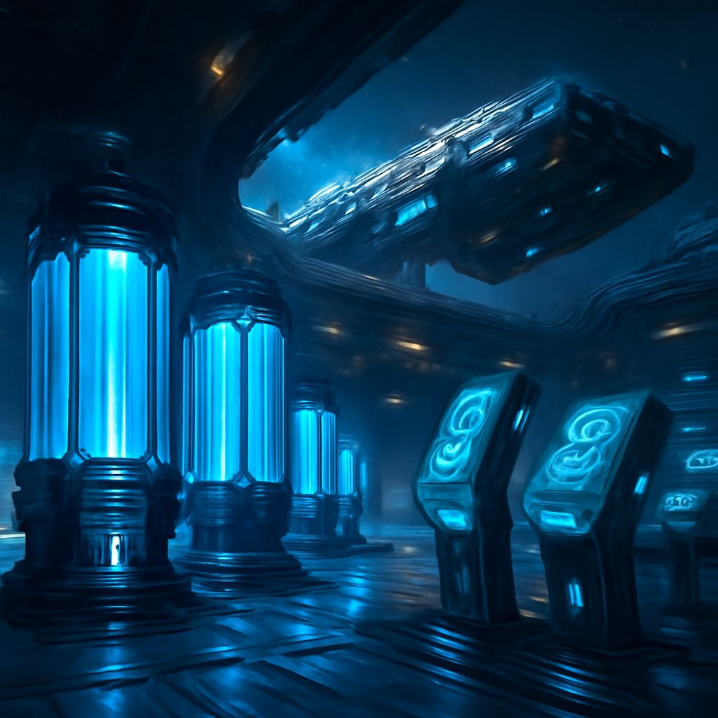 Futuristischer Weltraum-Handelsposten für Deuterium und Ressourcen im OGame