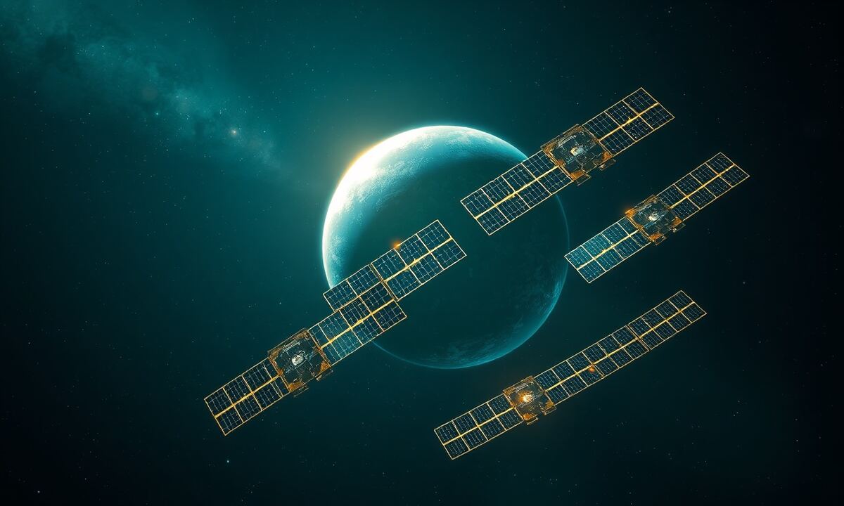 Solar satellites orbiting an OGame planet in formation