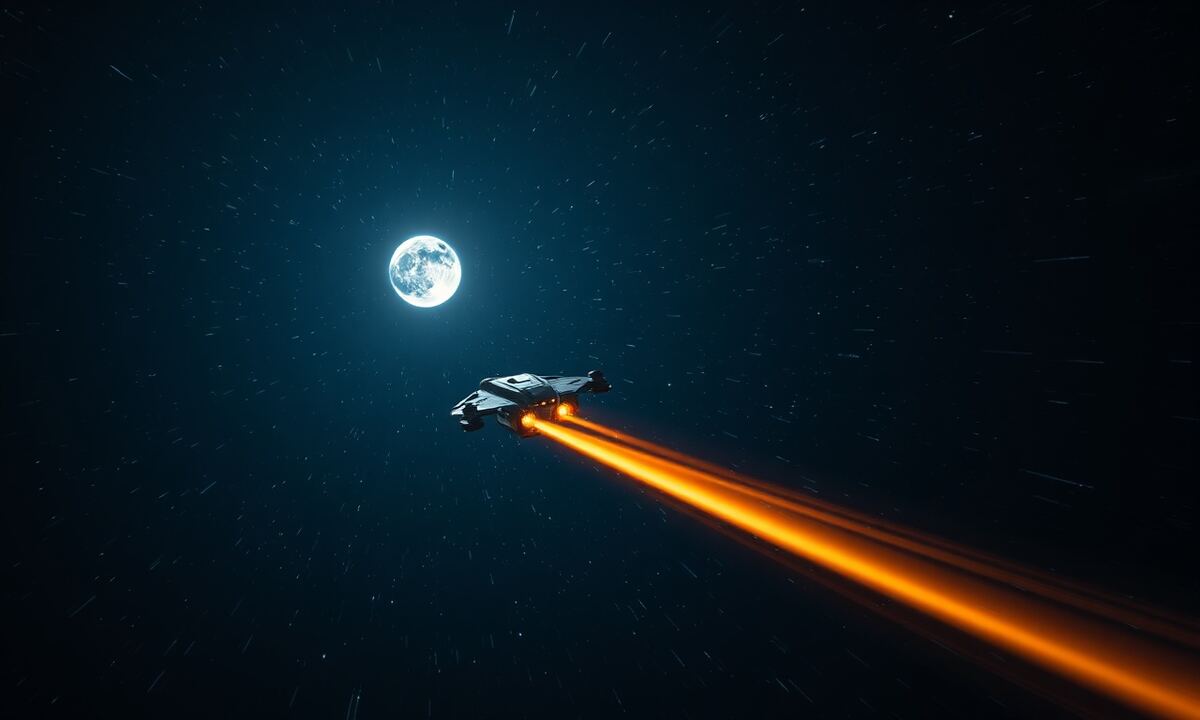 OGame espionage probe flying toward enemy planet to gather intelligence