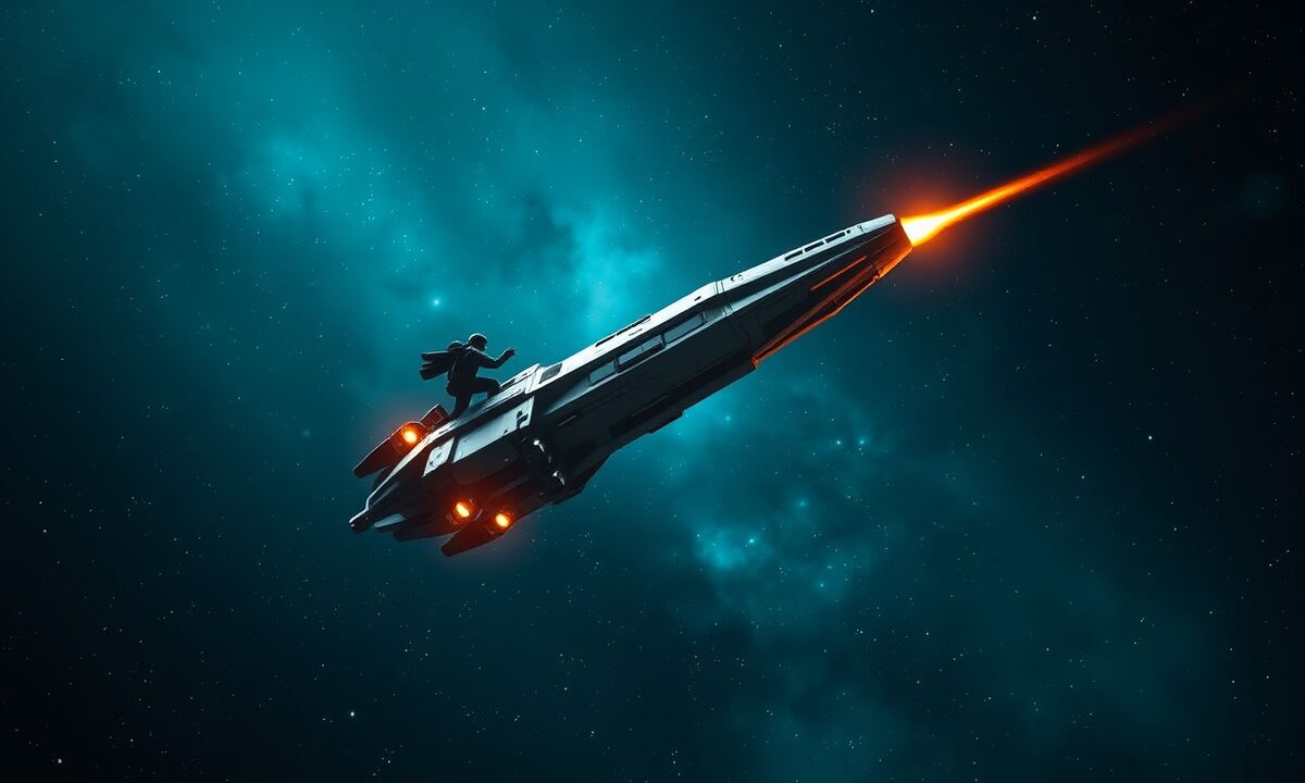 First colonial ship launching into space, evoking OGame's origins