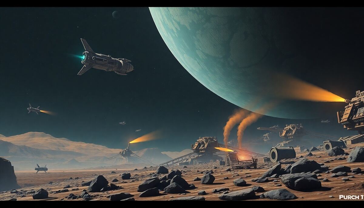 Early space colony with primitive resource mines, representing OGame's early years