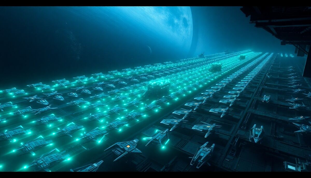 OGame shipyard producing sacrificial Light Fighters for a moonshot