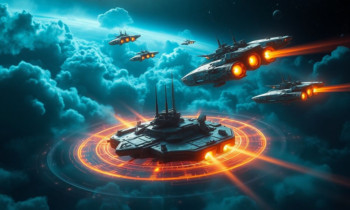 Small OGame outpost protected from large attacking fleets by a force field