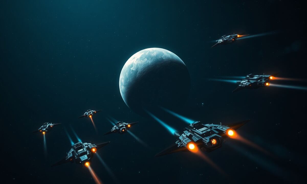 Enemy warships circling a defenseless planet in deep space
