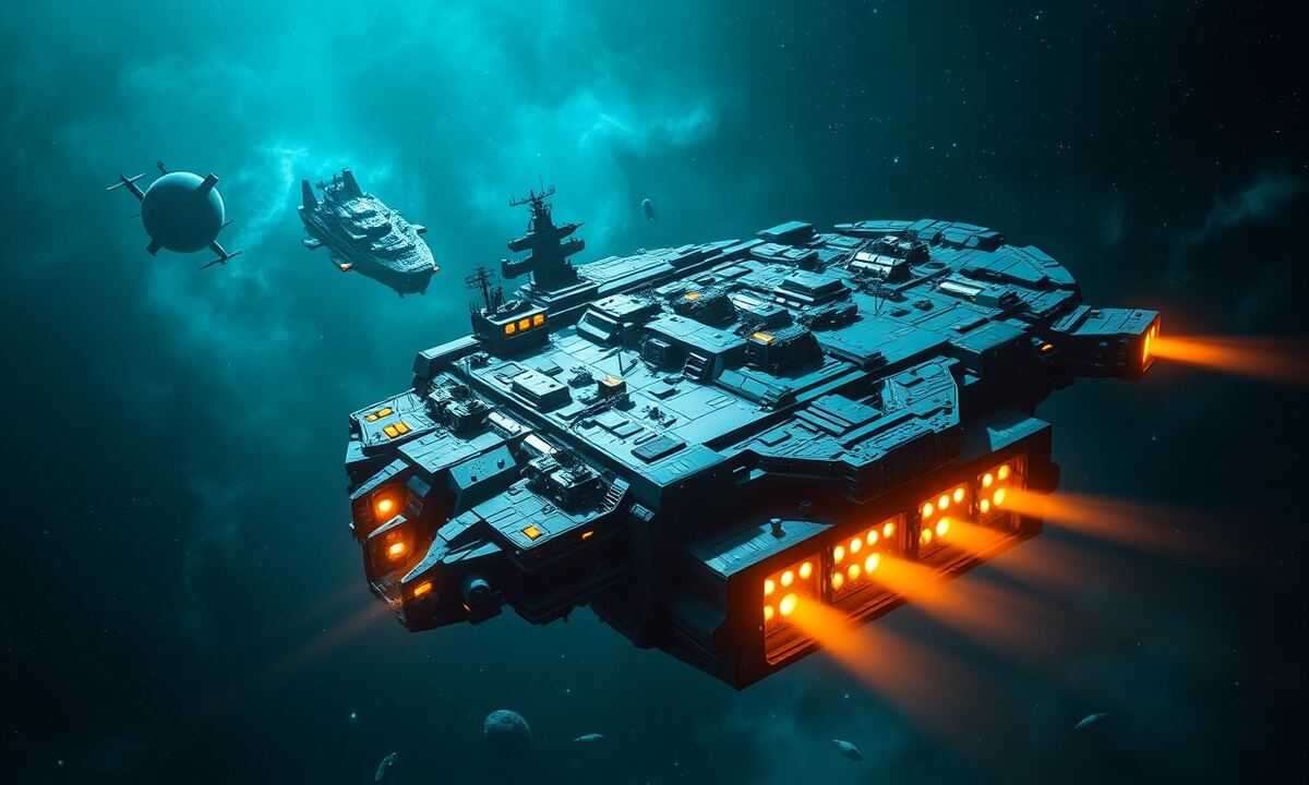 Shipyard construction dock assembling warships before the overnight window