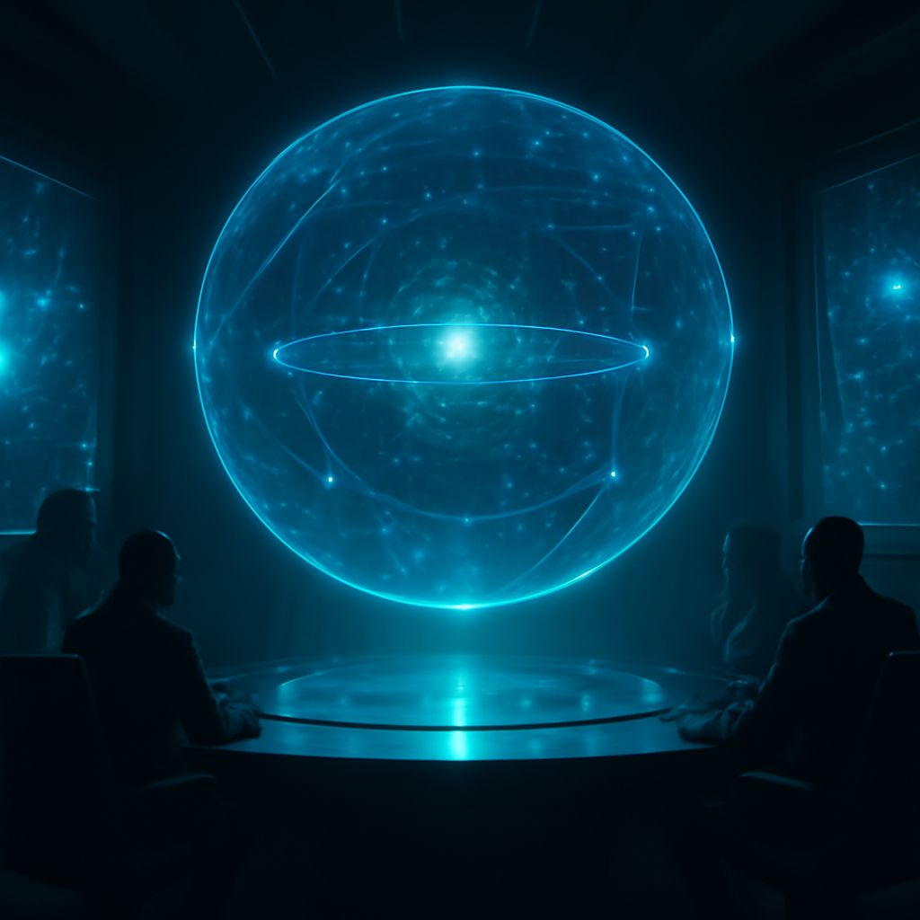 Allianzverhandlung mit holografischen Sternenkarten