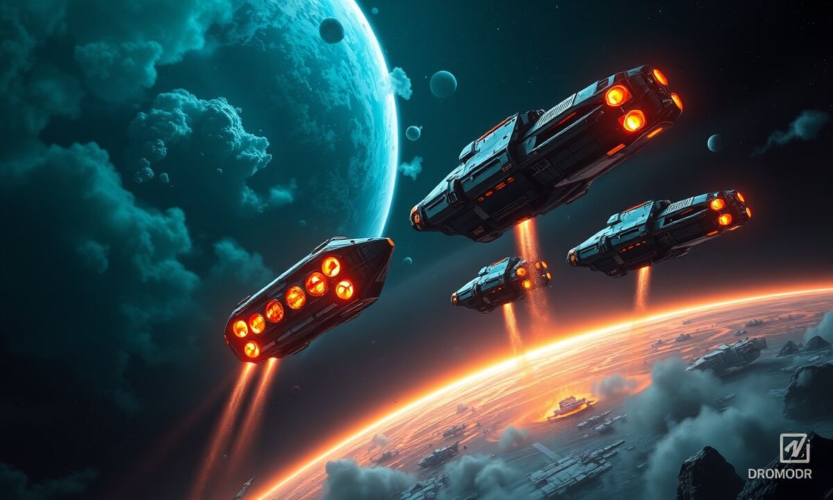 OGame cargo haulers launching a raiding mission from a home planet