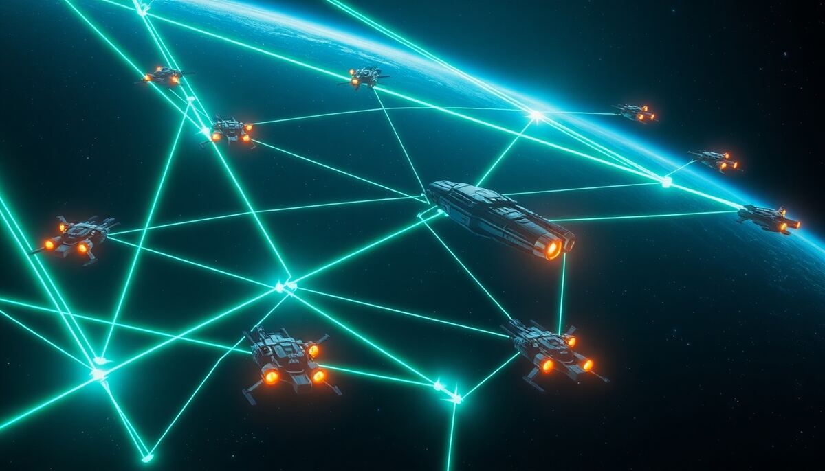 Intergalactic Research Network connecting multiple space stations