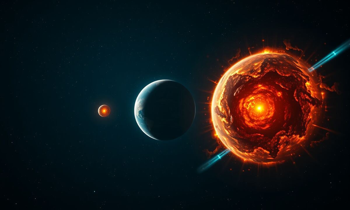 Three planetary systems of escalating size and brightness representing OGames universe tiers