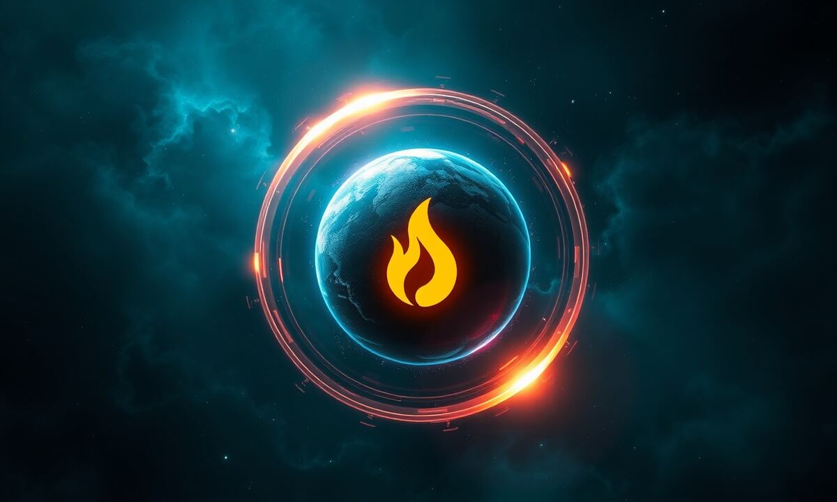 Protective energy shield bubble surrounding a planet with a glowing streak icon in deep space